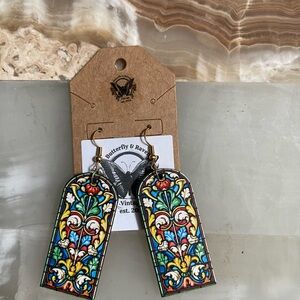 Multicolor Cathedral Window Pane Earrings